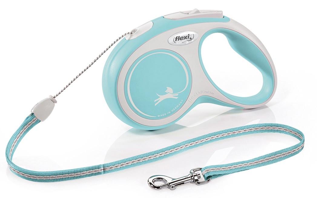 Поводок-рулетка Flexi New Comfort S Cord 5 м шнур до 12 кг Голубой (1684047955)