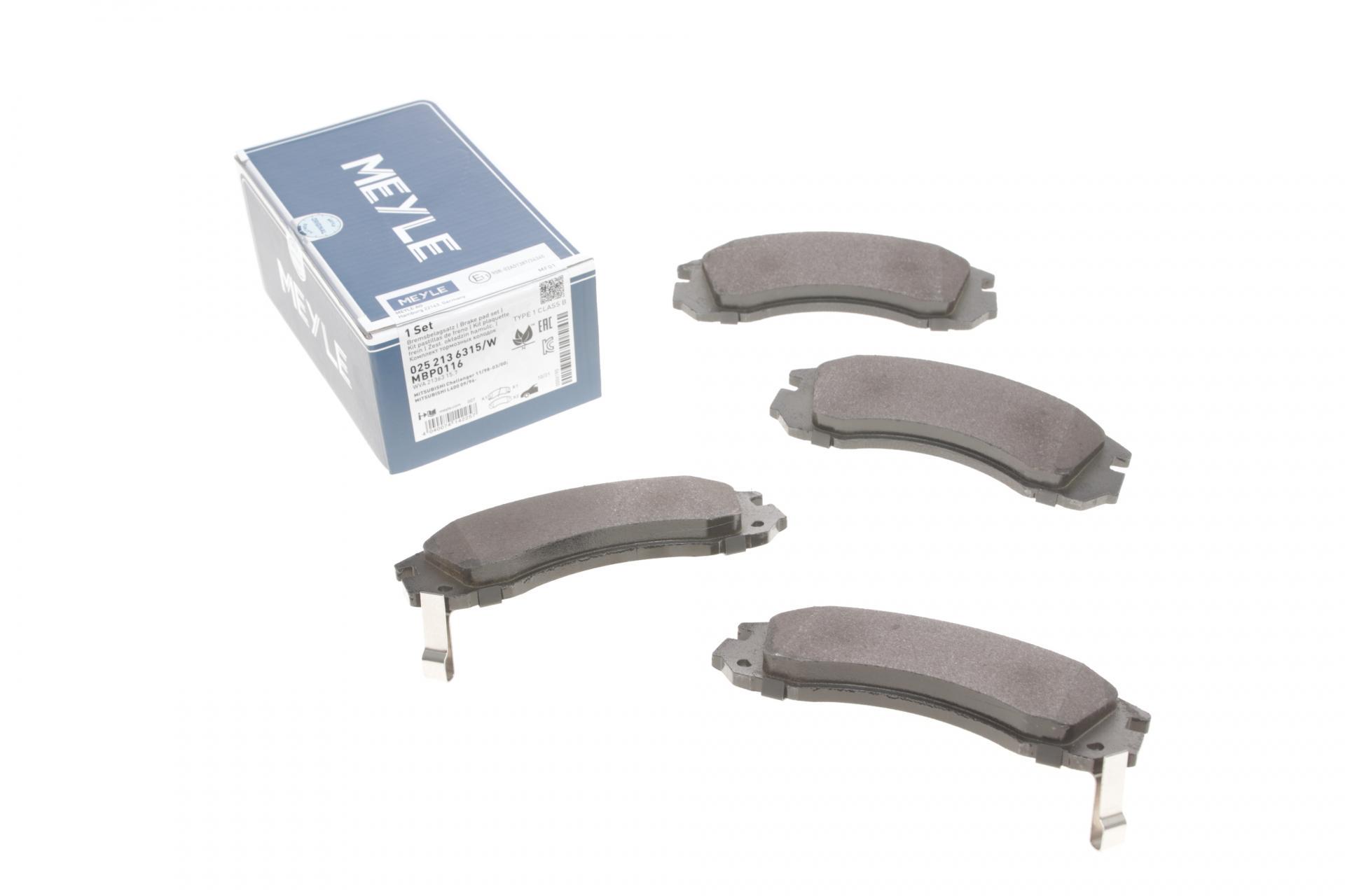 Колодки тормозные передние Meyle для Mitsubishi Outlander/Lancer/Pajero (025 213 6315/W)