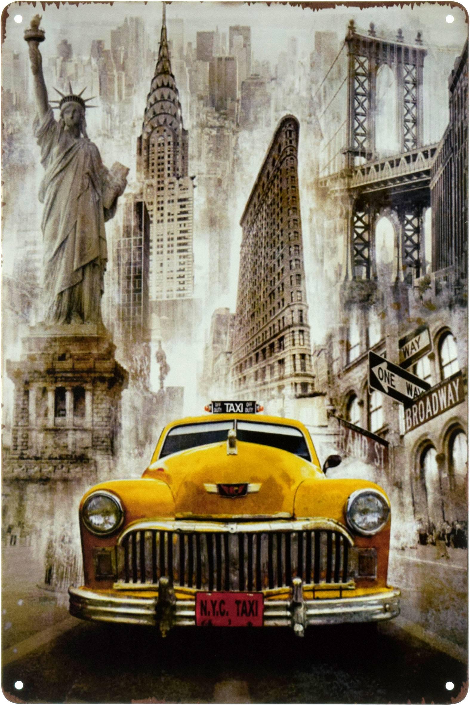 Табличка металлическая NYC Taxi 20x30 см