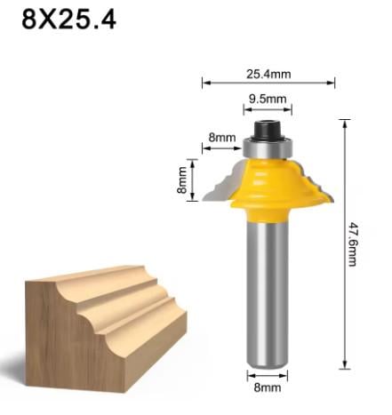 Комплект фрез по дереву кромочных с подшипником хвостовик 8 мм 2 шт. (F587) - фото 3 Комплект фрез по дереву кромочных с подшипником хвостовик 8 мм 2 шт. (F587) - фото 3