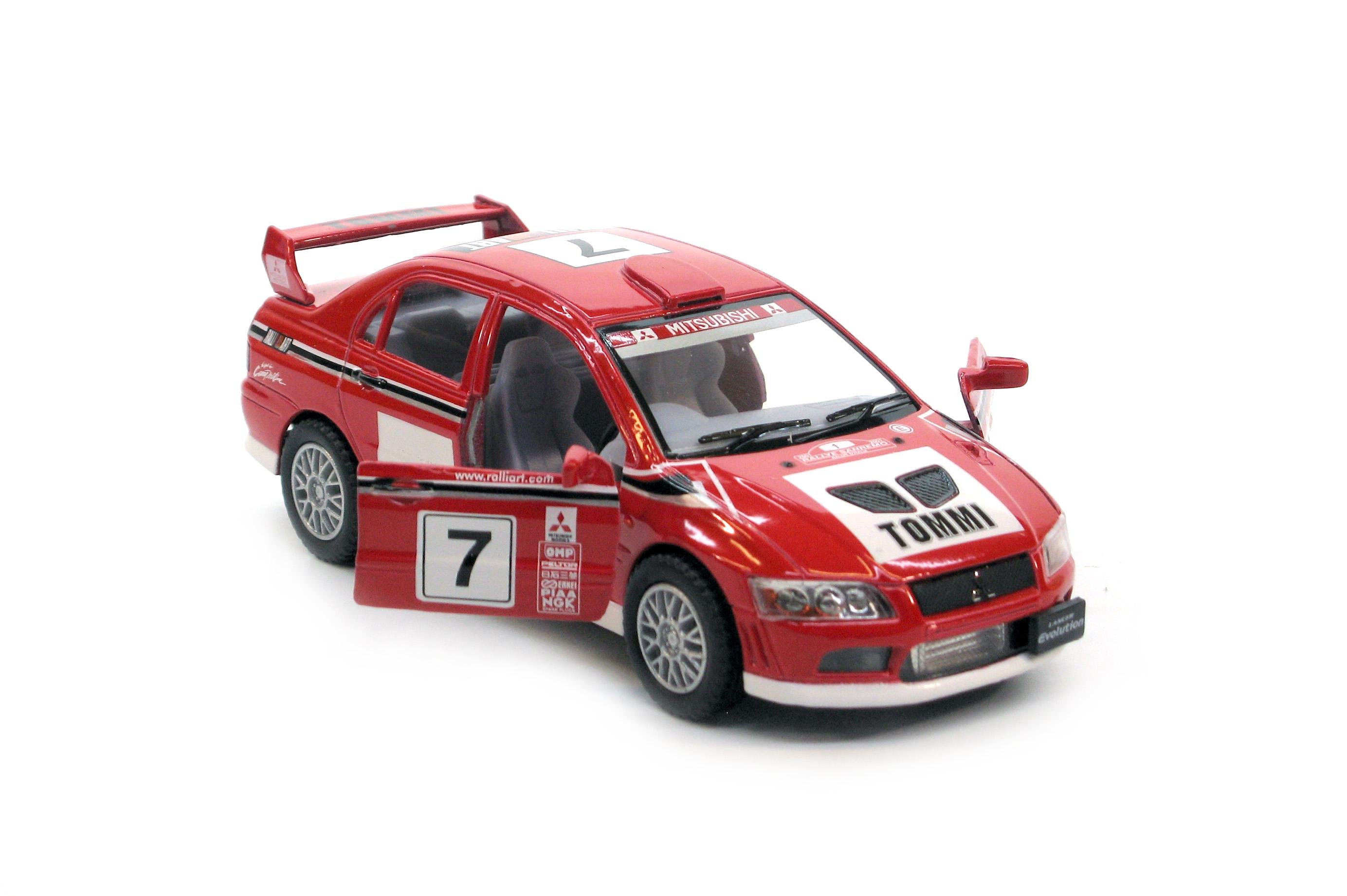 Машина металлическая KT5048W Mitsubishi Lancer Evolution VII WRC (8517852) - фото 7