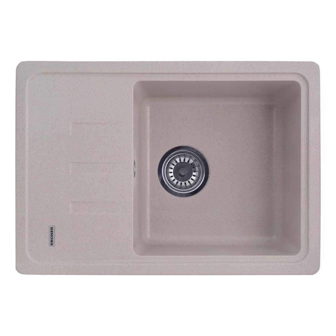 Мойка для кухни врезная Kroner KRP Komposit COL 6243 прямоугольная 620х430 мм Песочный (CV031059)