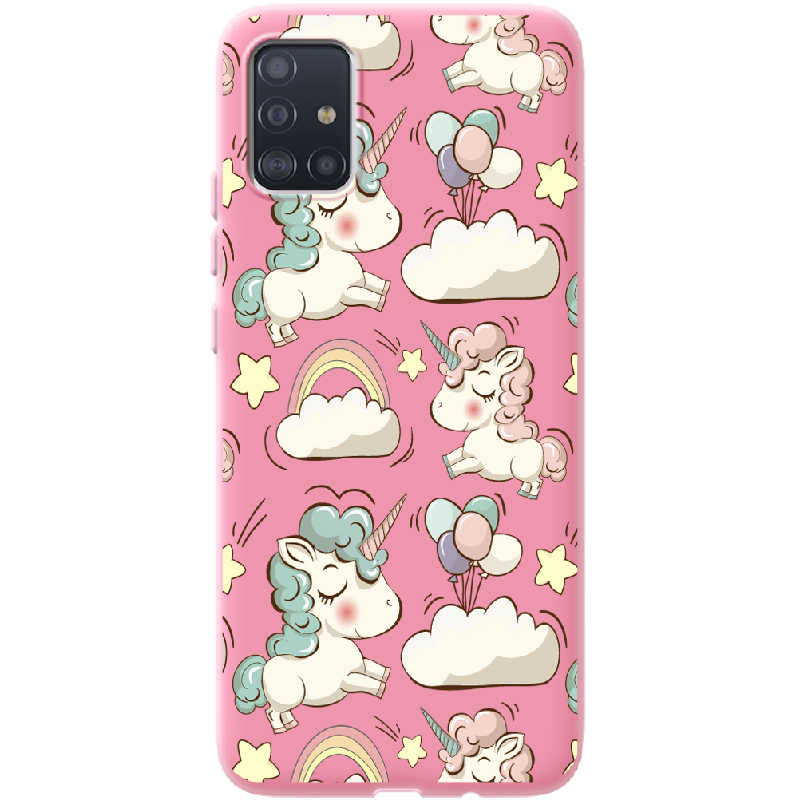 Чохол Boxface Samsung A515 Galaxy A51 Unicorns Рожевий силікон (38808-cc2-41817) - фото 1