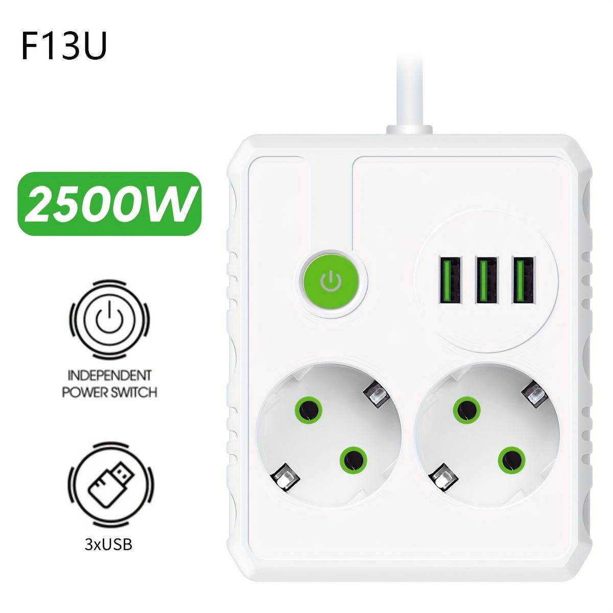 Удлинитель сетевой UA Power F13U на 2 розетки 3USB 4m - фото 2