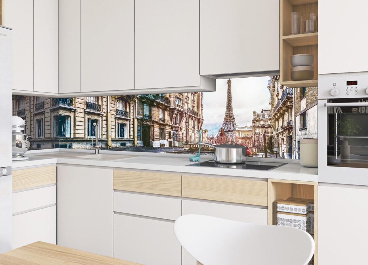 Кухонный фартук Париж из самоклеющейся виниловой пленки 65х250 см Бежевый