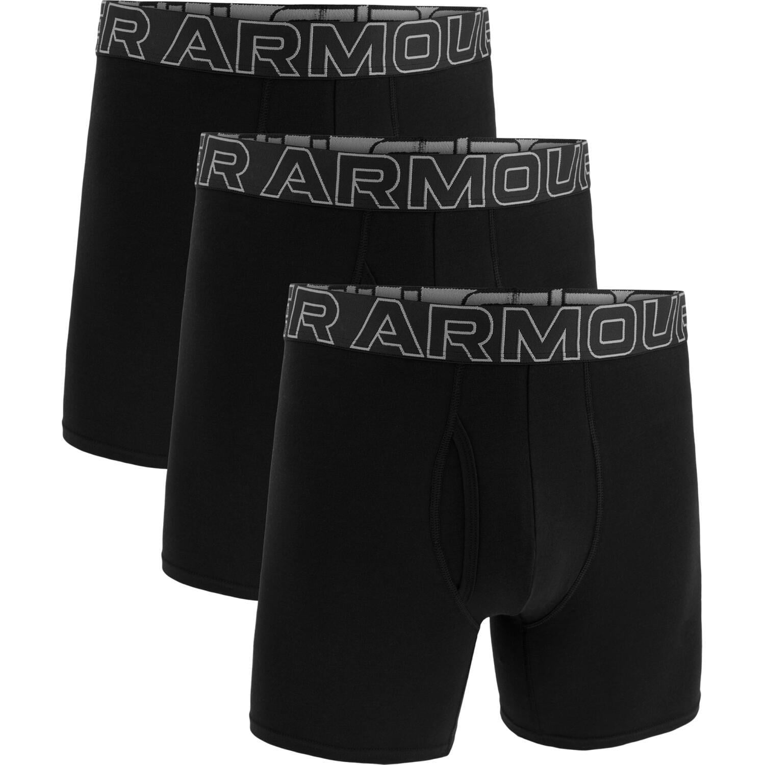 Трусы боксерки Under Armour PERFORMANCE COTTON 6IN 3-PACK BOXERJOCK 1383889-001 3 пары M Черный (47680-48)