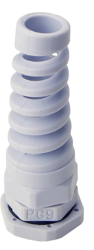 Ввод кабельный гибкий АСКО PGS9 IP68 полиамид для отверстий 14,9 мм кабель max Ø8 мм для шкафов Белый (A0150050047)