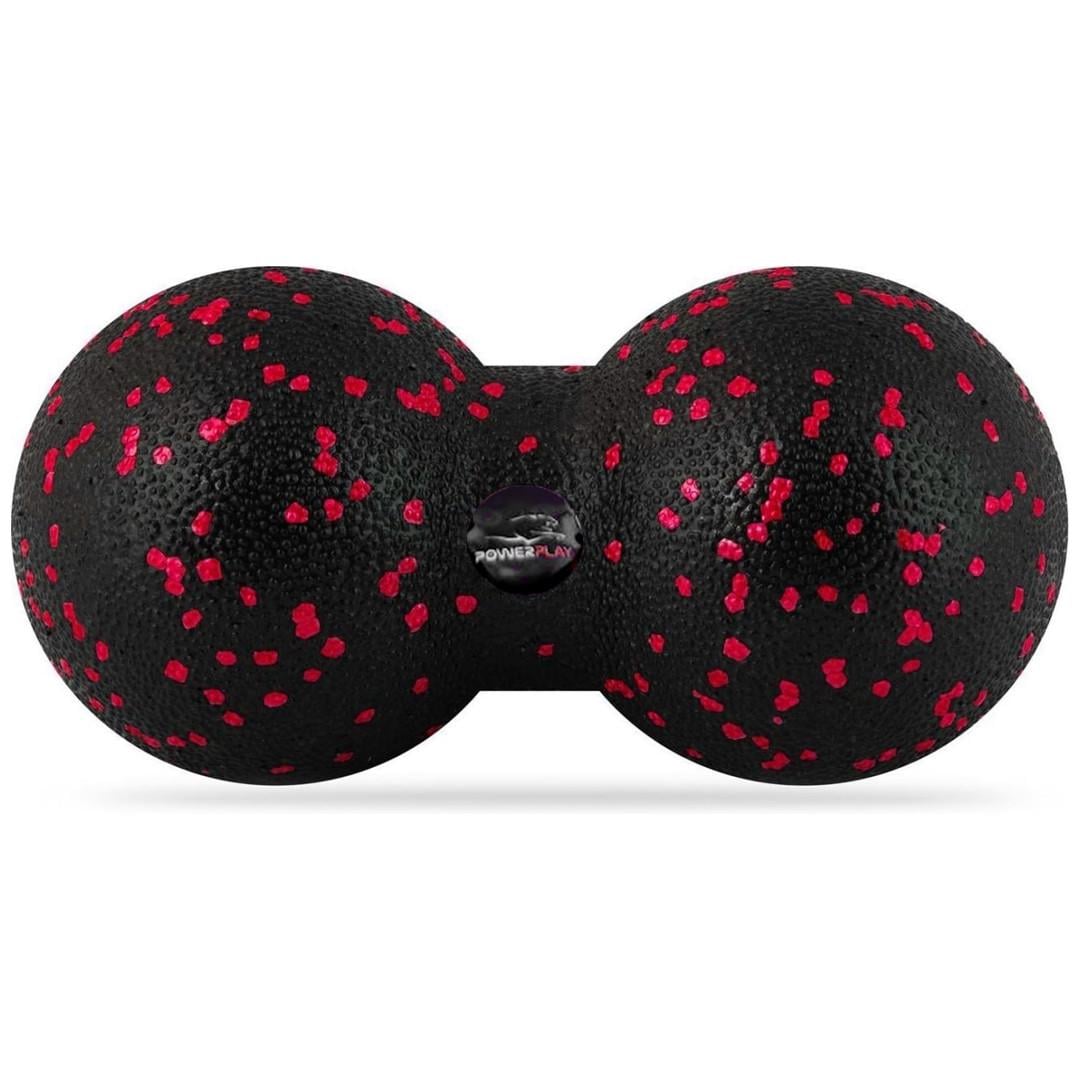 М'яч масажний подвійний PowerPlay PP-4352 Epp foam peanut ball d8х16 см Чорний/Червоний