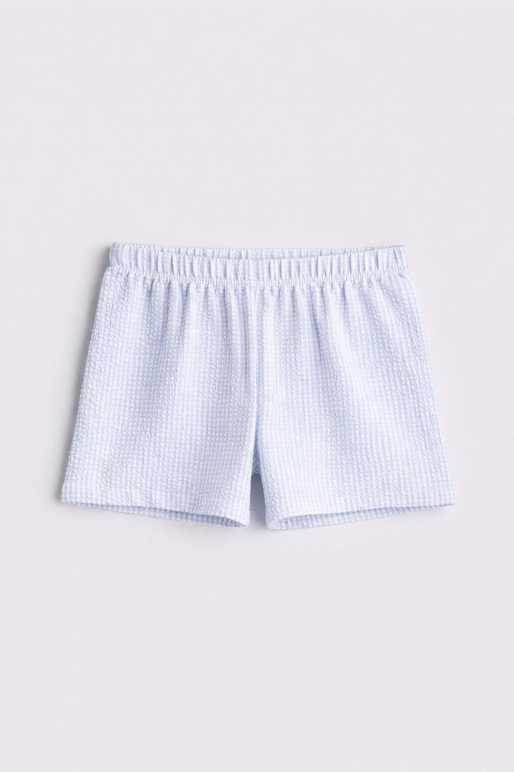 Шорти H&M 1160693 Смужки 110-116 см Блакитний Шорти H&M 1160693 Смужки 110-116 см Блакитний