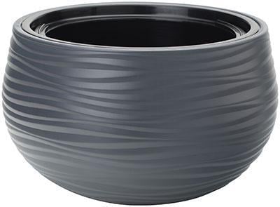 Горшок для цветов Form-Plastic Сахара Шар круглый 12,8 л 30х20 см Антрацитовый (7752762899)