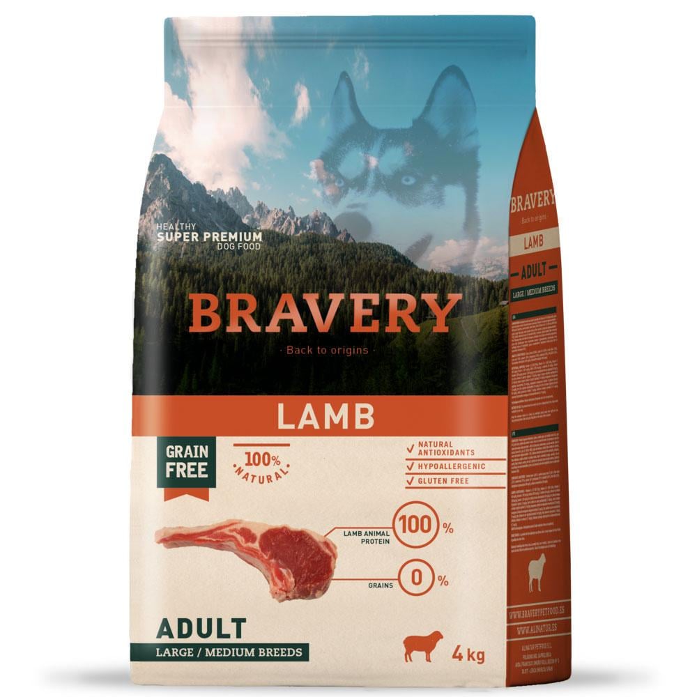 Корм сухой Bravery Dog Lamb Large/Medium 4 кг