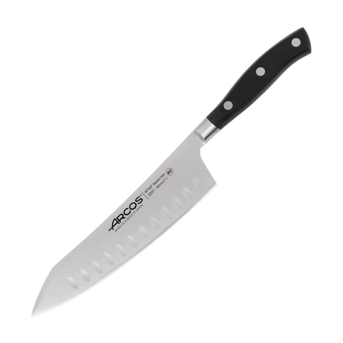 Нож кухонный Arcos Riviera Сантоку 180 мм Black (233100)