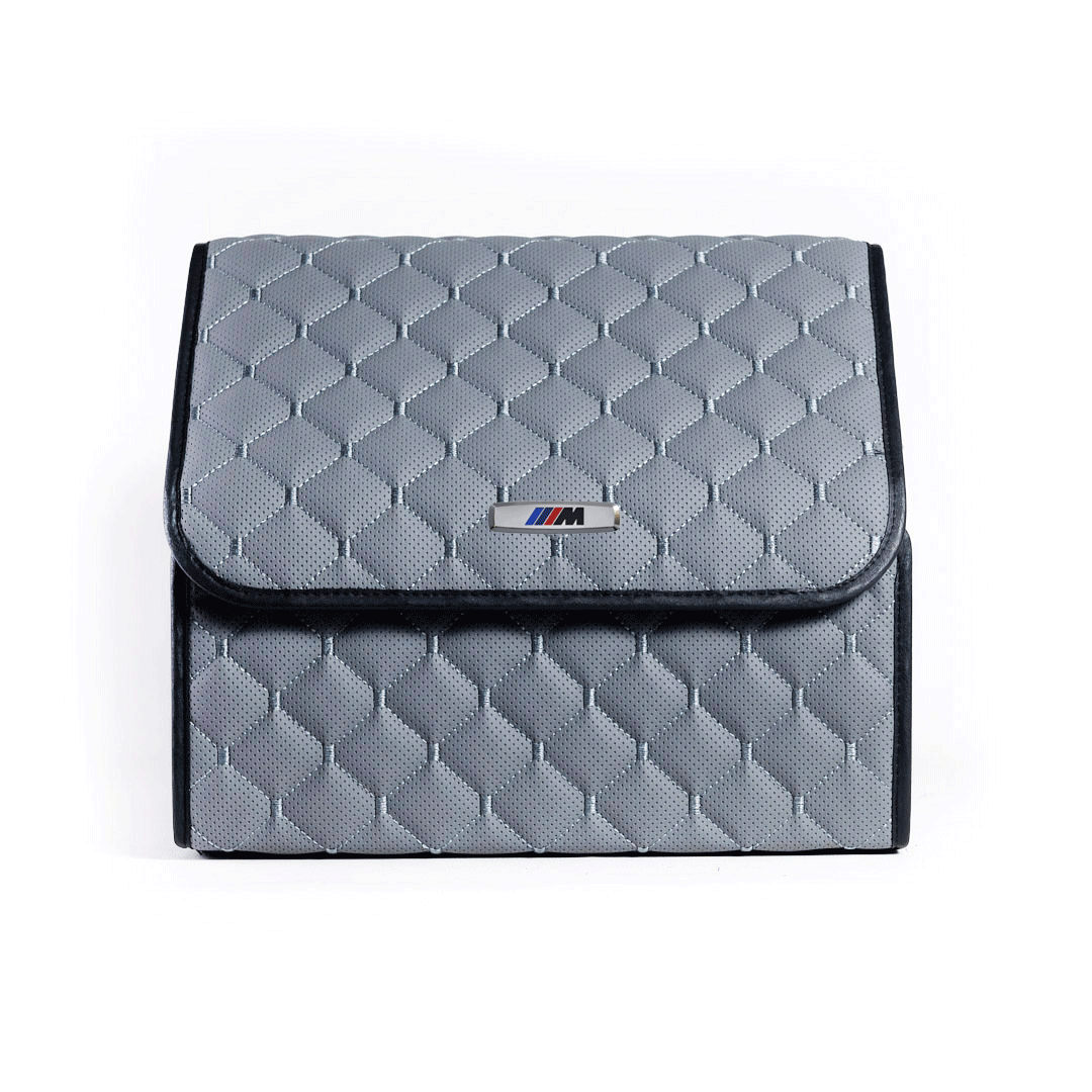 Сумка-органайзер с лого BMW-M в багажник CarsBAG Экокожа 30x35x30 см Серый (acb-1036-4-30х35х30-016)