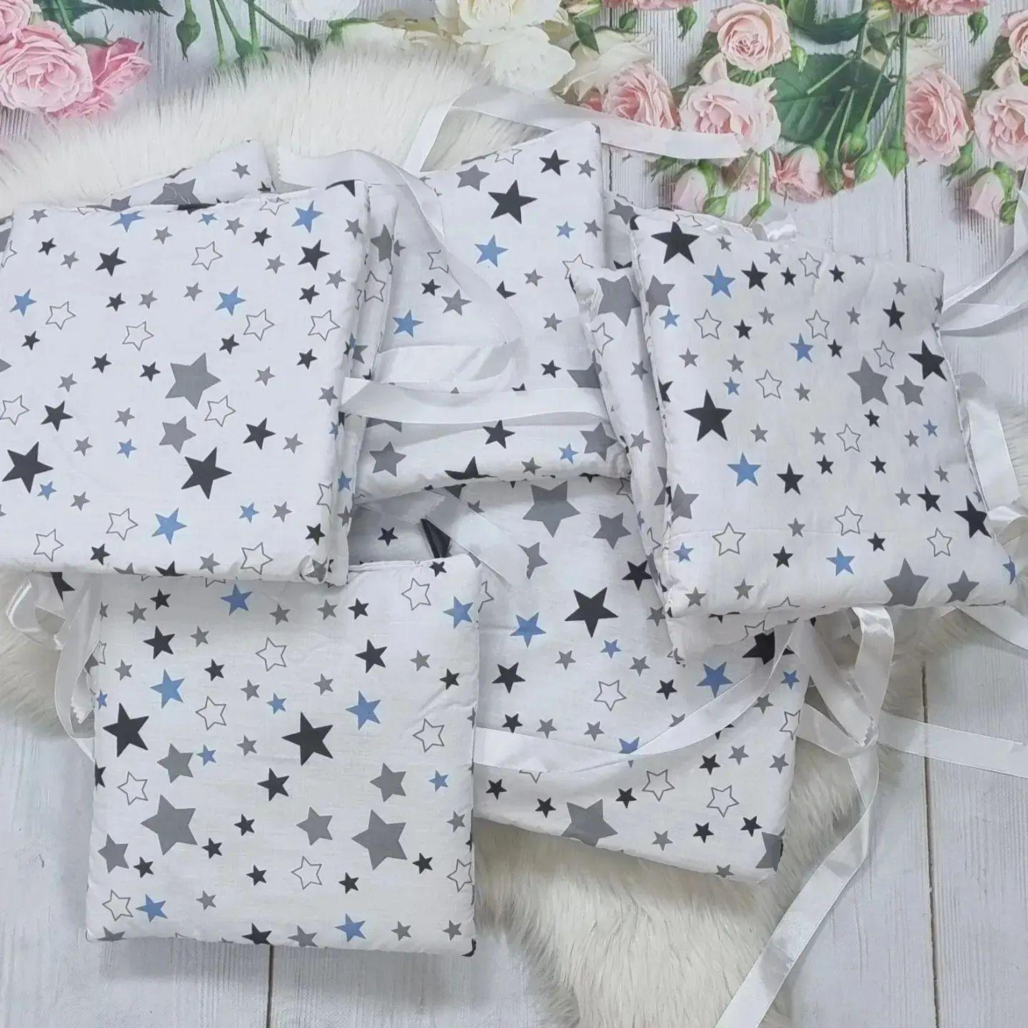 Защита для бортиков на 4 стороны из 12 подушек для детской кроватки 120x60x30 см (1026)