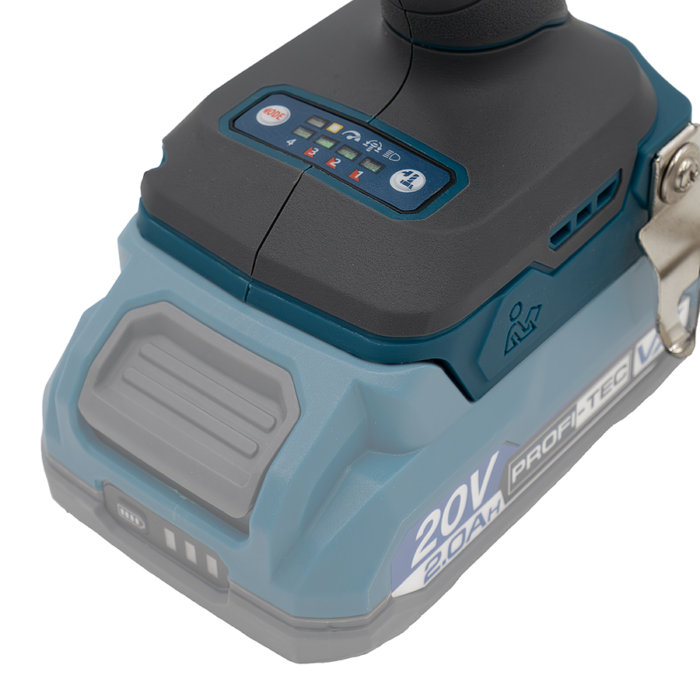 Гвинтоверт акумуляторний імпульсний PROFI-TEC PPID2620 POWERLine 2хPT2020VX 2.0 А/г та зарядний пристрій (007132) - фото 7 Гвинтоверт акумуляторний імпульсний PROFI-TEC PPID2620 POWERLine 2хPT2020VX 2.0 А/г та зарядний пристрій (007132) - фото 7