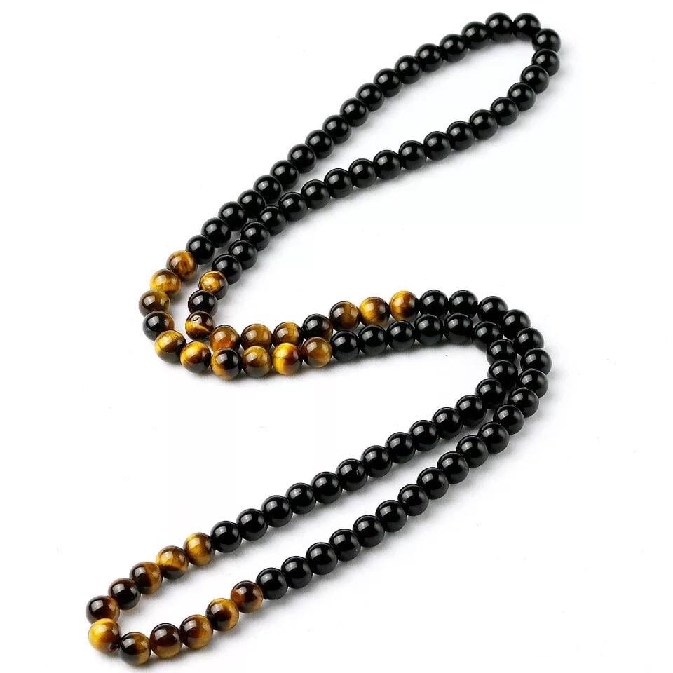 Намисто з агату та тигрового ока р. 50 (17925331)