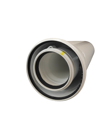 Труба коаксиального дымохода Димком конденсационного котла пластик в нержавейке 60/100 мм 1,0 м