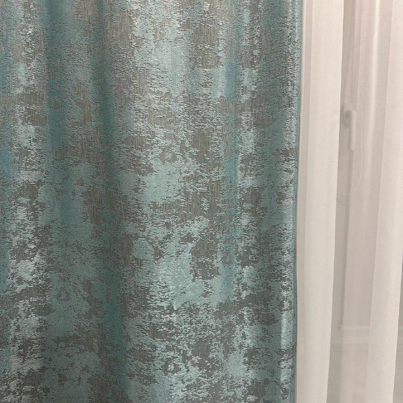 Штори жакардові з мармуровим візерунком середнє затемнення 1,5x2,7 м 2 шт. Бірюзовий (К1039-4) - фото 10 Штори жакардові з мармуровим візерунком середнє затемнення 1,5x2,7 м 2 шт. Бірюзовий (К1039-4) - фото 10