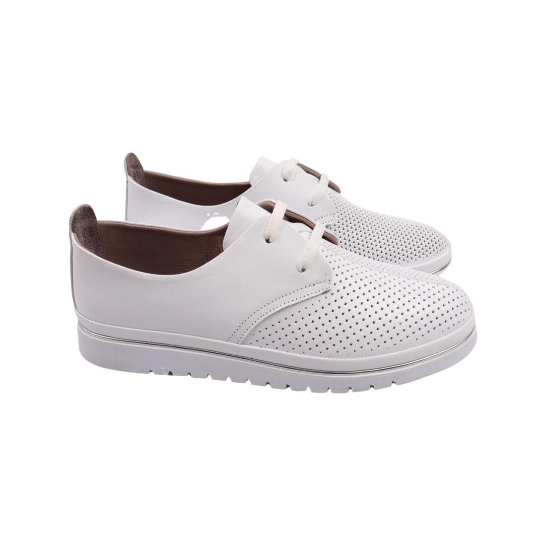 Туфли женские Aquamarin из кожи р. 40 Белый (2101-22DTC)