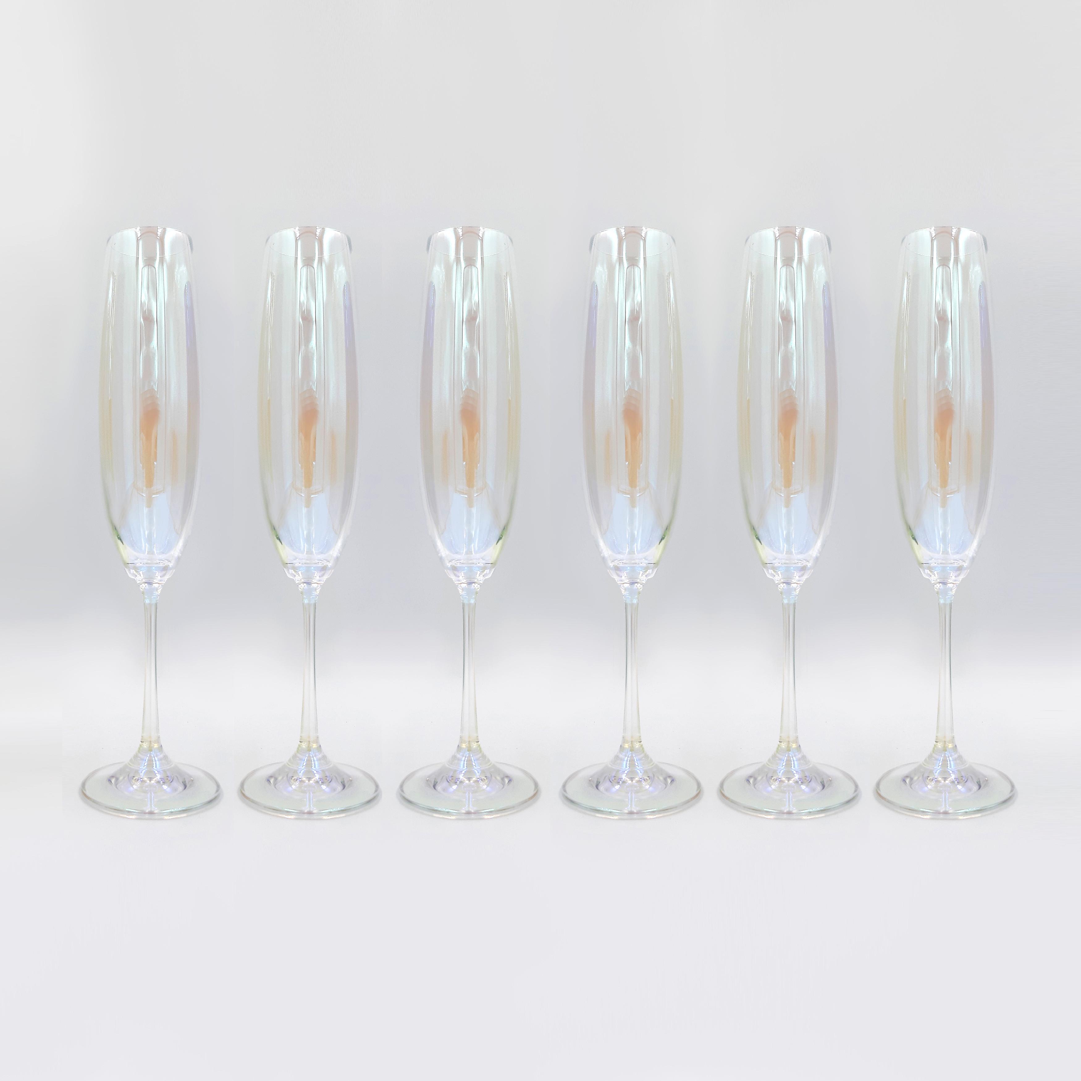 Набір келихів для шампанського Bohemia Milvus 250 мл Перламутр - фото 1