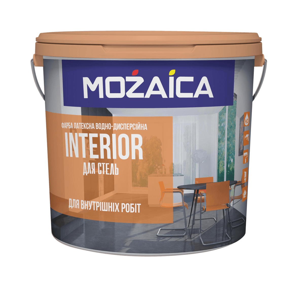 Краска интерьерная для стен Mozaica 14 кг/10 л Белый матовый (122)