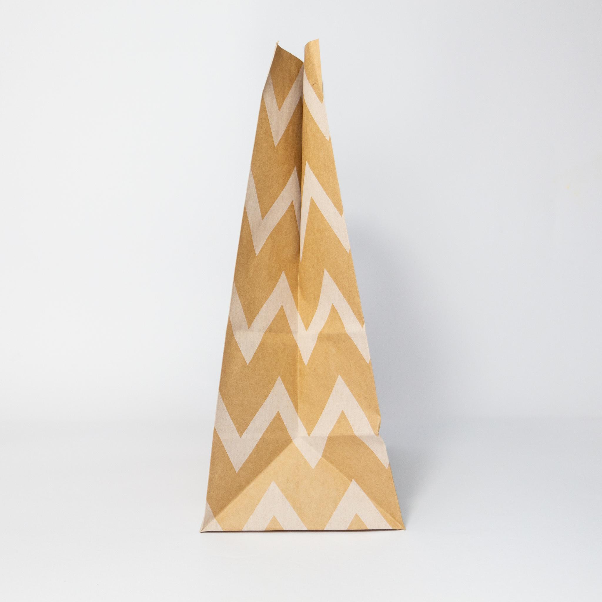 Пакет подарочный бумажный с рисунком орнамент зиг-заг без ручек 210х120х290 мм 50 шт. - фото 2