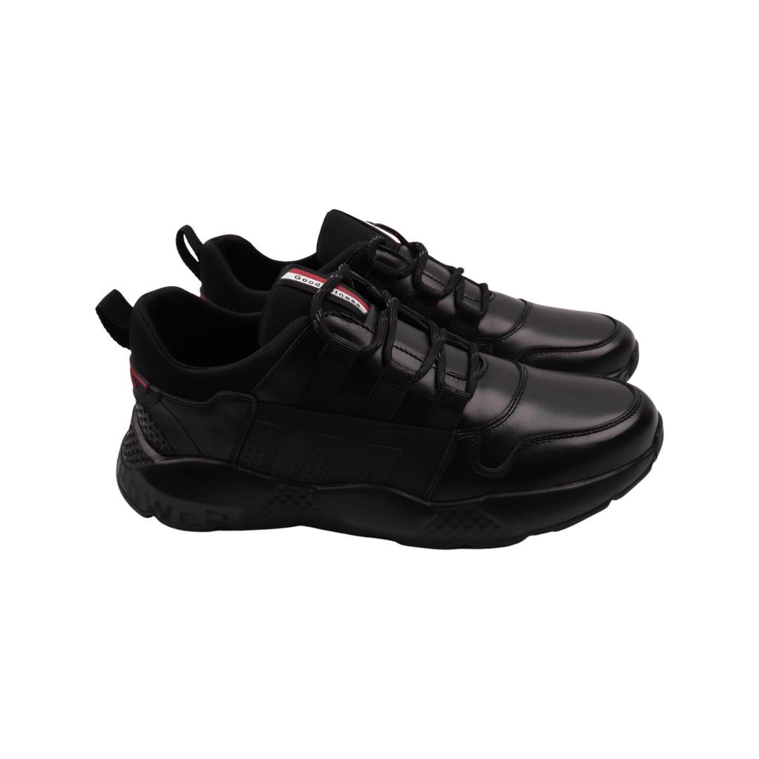 Кроссовки мужские Brave из кожи р. 43 Черный (214-22DTS)