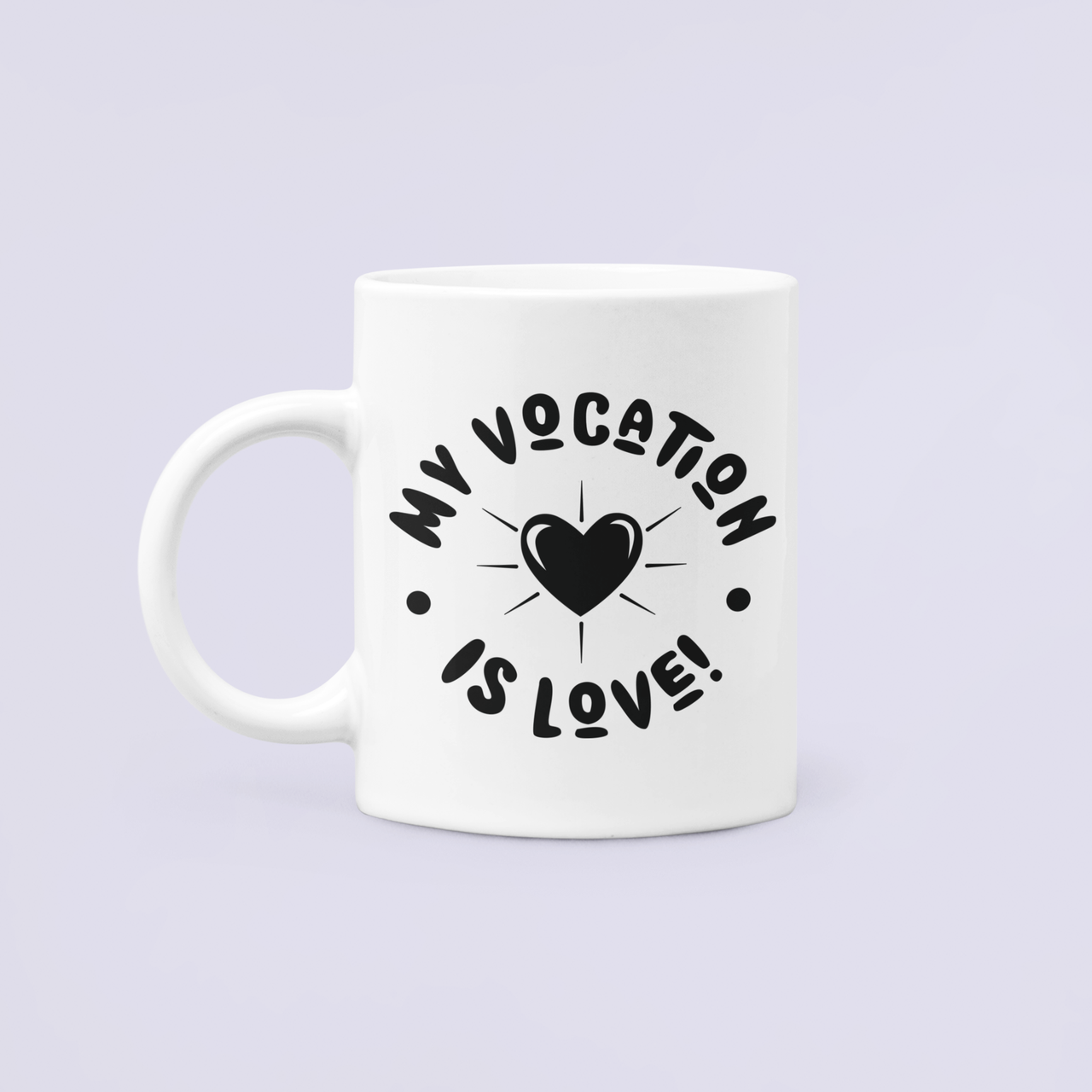Чашка керамическая с принтом "My vocation is love" 330 мл Белый