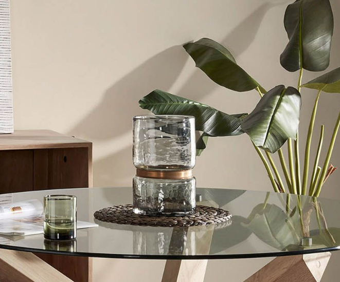 Ваза La Forma JAMBALA тонированое стекло со вставкой золотистого цвета (AA2827C03) - фото 3 Ваза La Forma JAMBALA тонированое стекло со вставкой золотистого цвета (AA2827C03) - фото 3