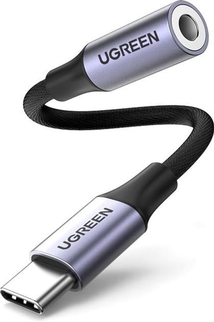 Переходник USB Type-C для 3,5 мм UGREEN AV161 с DAC chip аудиоадаптер для наушников Space Grey (80154)