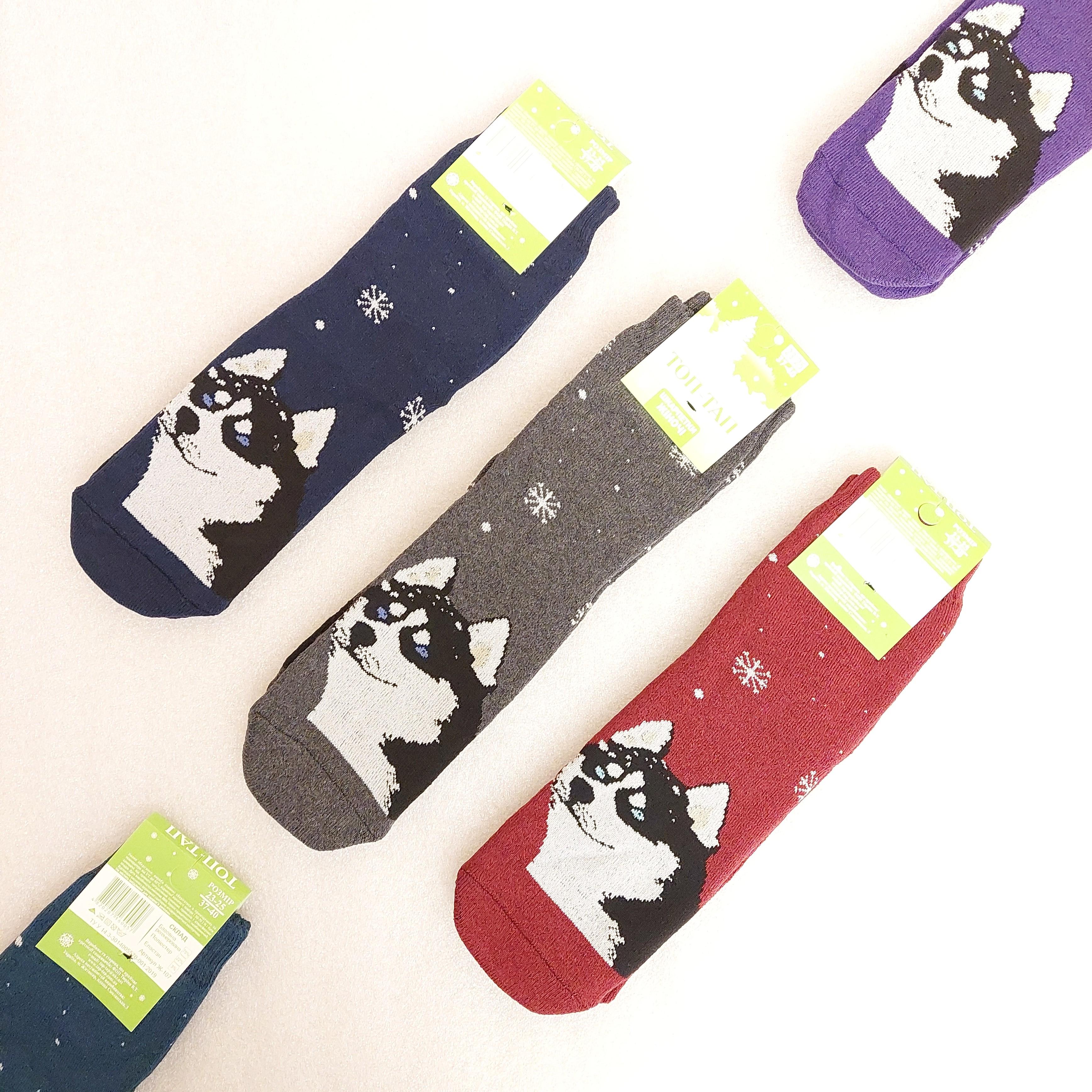 Набір шкарпетки жіночі зимові махрові Житомир Хаскі 6 пар р. 37 Різнокольорові (0557) - фото 2