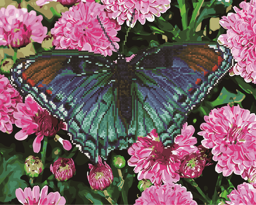 Алмазна мозаїка та картина за номерами Brushme Метелик на георинах 40х50 см у коробці (BGZS1032) Алмазна мозаїка та картина за номерами Brushme Метелик на георинах 40х50 см у коробці (BGZS1032)