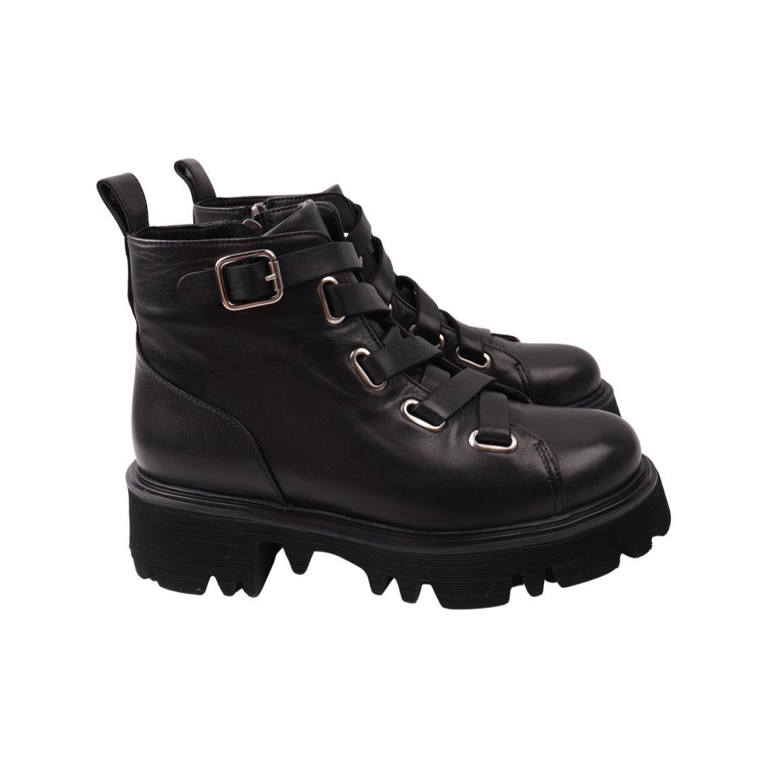 Ботинки женкие Romanellі из кожи р. 39 Черный (100-21DHC)