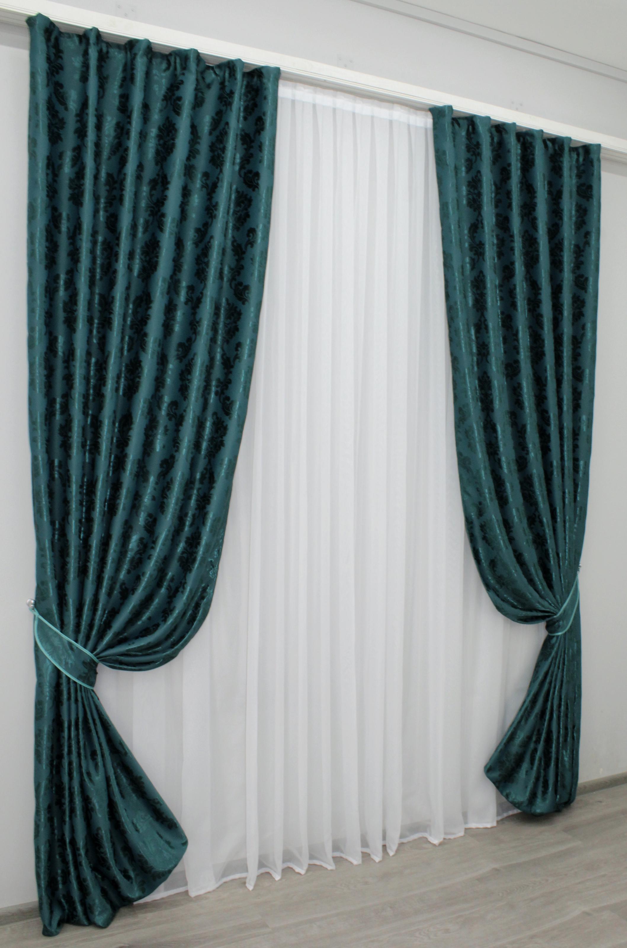 Комплект штор VR-Textil № 991ш блэкаут 150х270 см 2 шт. Изумрудный (30-789)