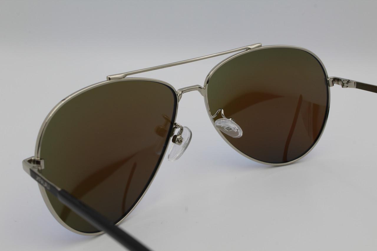Солнцезащитные очки зеркальные поляризационные Jackfalali aviator Голубой 9910 с2 (2579334502) - фото 8