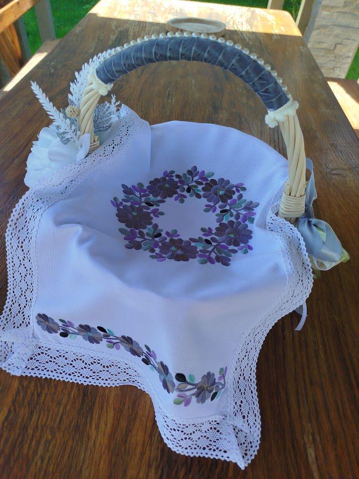 Полотенце пасхальное вышитое Пасхальное с кружевом 34х63 см Белый (33252893)