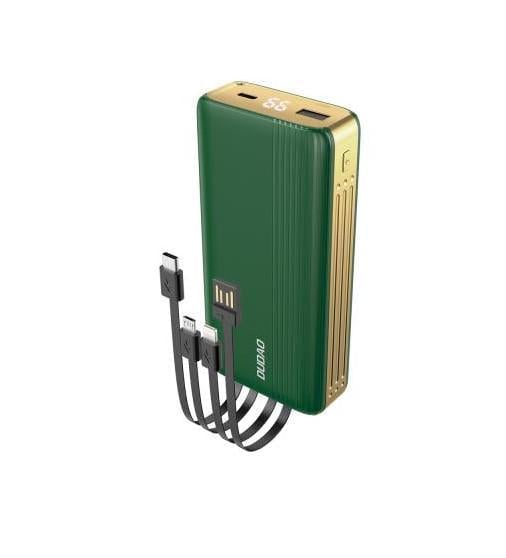 Повербанк УМБ Dudao K4Pro 20000 mAh with built-in cables LED display Green (6973687242145)