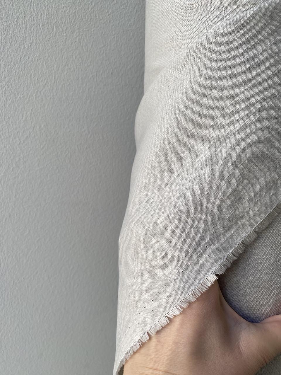 Ткань рубашечно-платьевая LINEN PLUS 100% лен смягчен 143 см 155/394 Серо-бежевый - фото 7