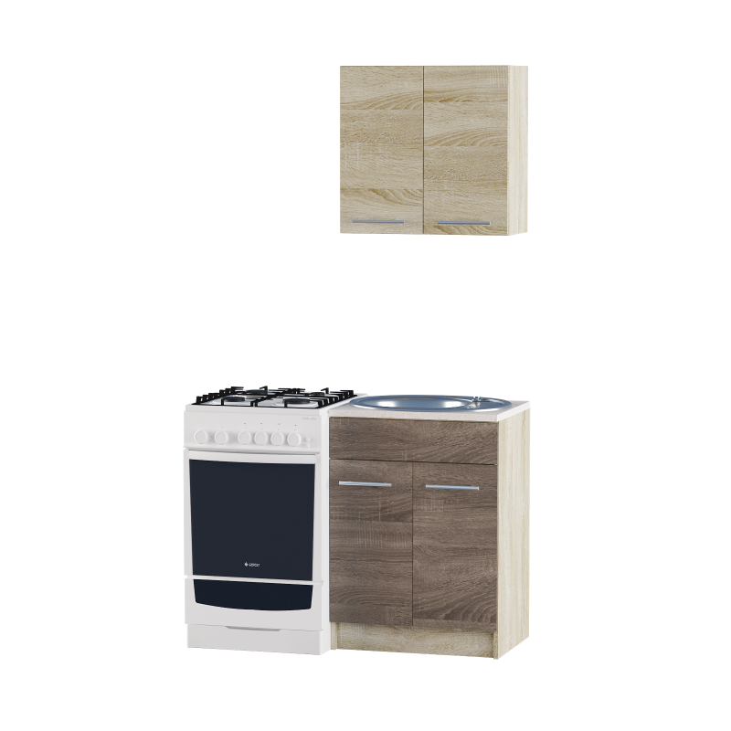 Комплект кухні Еверест ЕКО-600 під мийку зі стільницею 0,6 м Сонома/Трюфель (ЕК-27101.01)