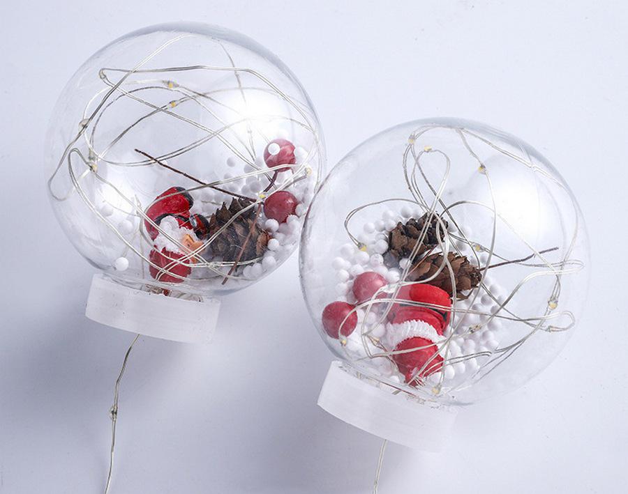 Гирлянда-штора светодиодная 10 шаров с наполнением Санта-Клаус 3 м 200 Led Белый (30d040f0) - фото 3