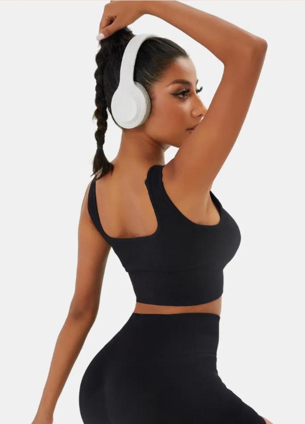 Топ спортивный женский Sport Elegance HS0011 в рубчик S Черный (1946-42-01) - фото 4