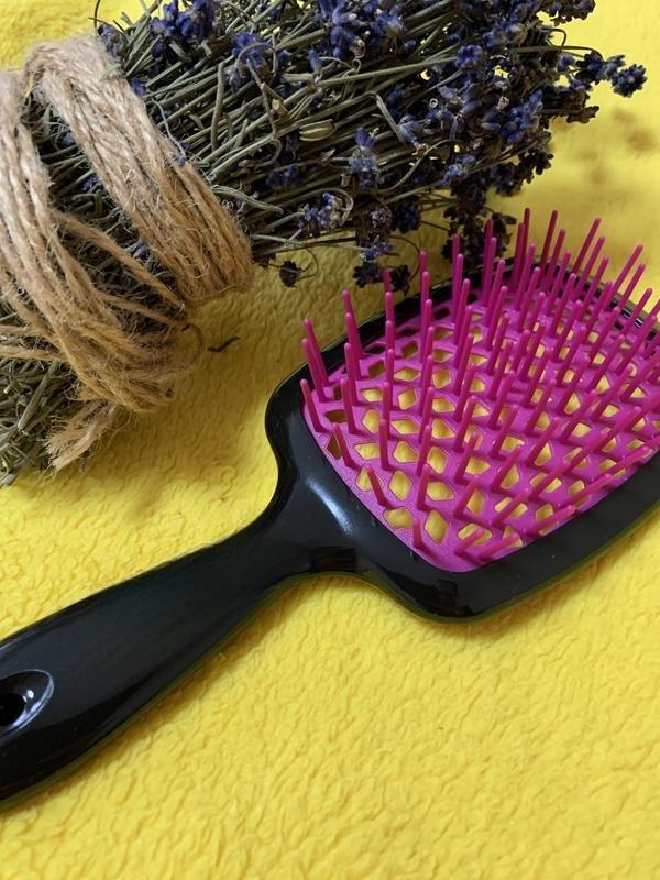 Гребінець для волосся Super Hair Brush Чорна фуксія (5239) - фото 5