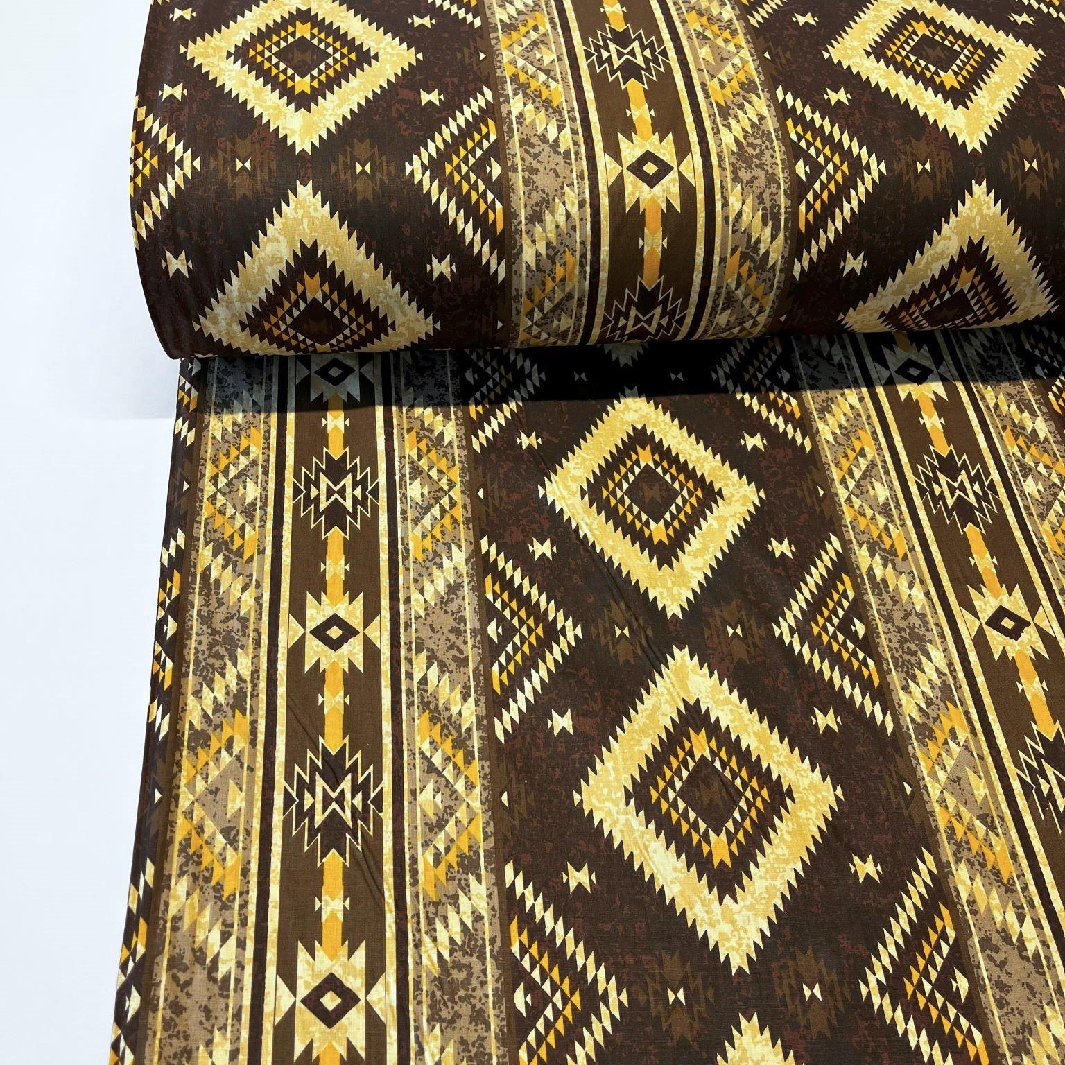 Ткань для постельного белья ромбы и полосы ранфорс 240 см Бежевый (22080 V4 00809)