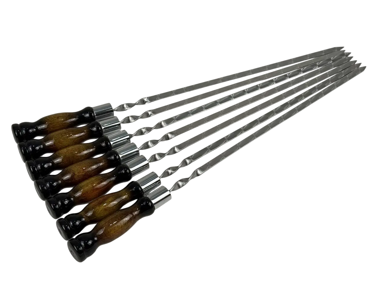 Набор шампуров GrillMaster Премиум из нержавеющей стали 3мм деревянная ручка 7 шт. (10-164-SH-3103)