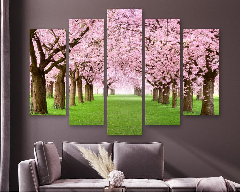 Модульная картина KIL Art Аллея сакур на холсте из пяти частей 187x119 см (M51_XL_483)