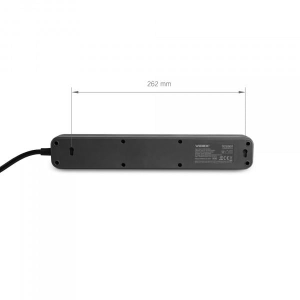 Сетевой удлинитель Videx ONCORD с/с 4п 3 м 3x1,5 мм 3,4А USB QC3.0/USB-C PD 20W с кнопкой Black - фото 7 Сетевой удлинитель Videx ONCORD с/с 4п 3 м 3x1,5 мм 3,4А USB QC3.0/USB-C PD 20W с кнопкой Black - фото 7