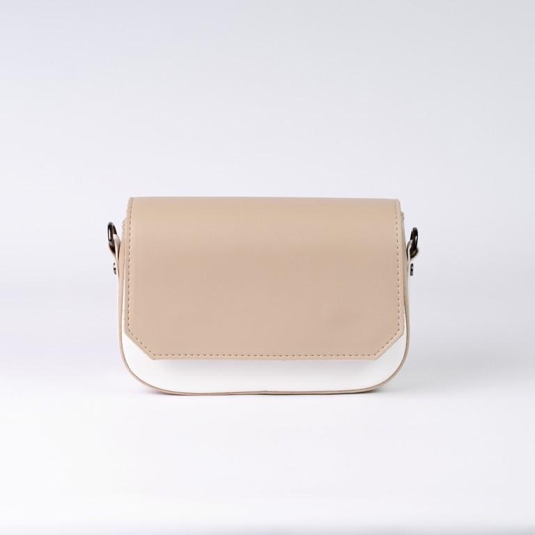 Сумка женская XENIA № 11-22 кросс-боди из глаткой экокожи Белый/Бежевый - фото 1 Сумка женская XENIA № 11-22 кросс-боди из глаткой экокожи Белый/Бежевый - фото 1