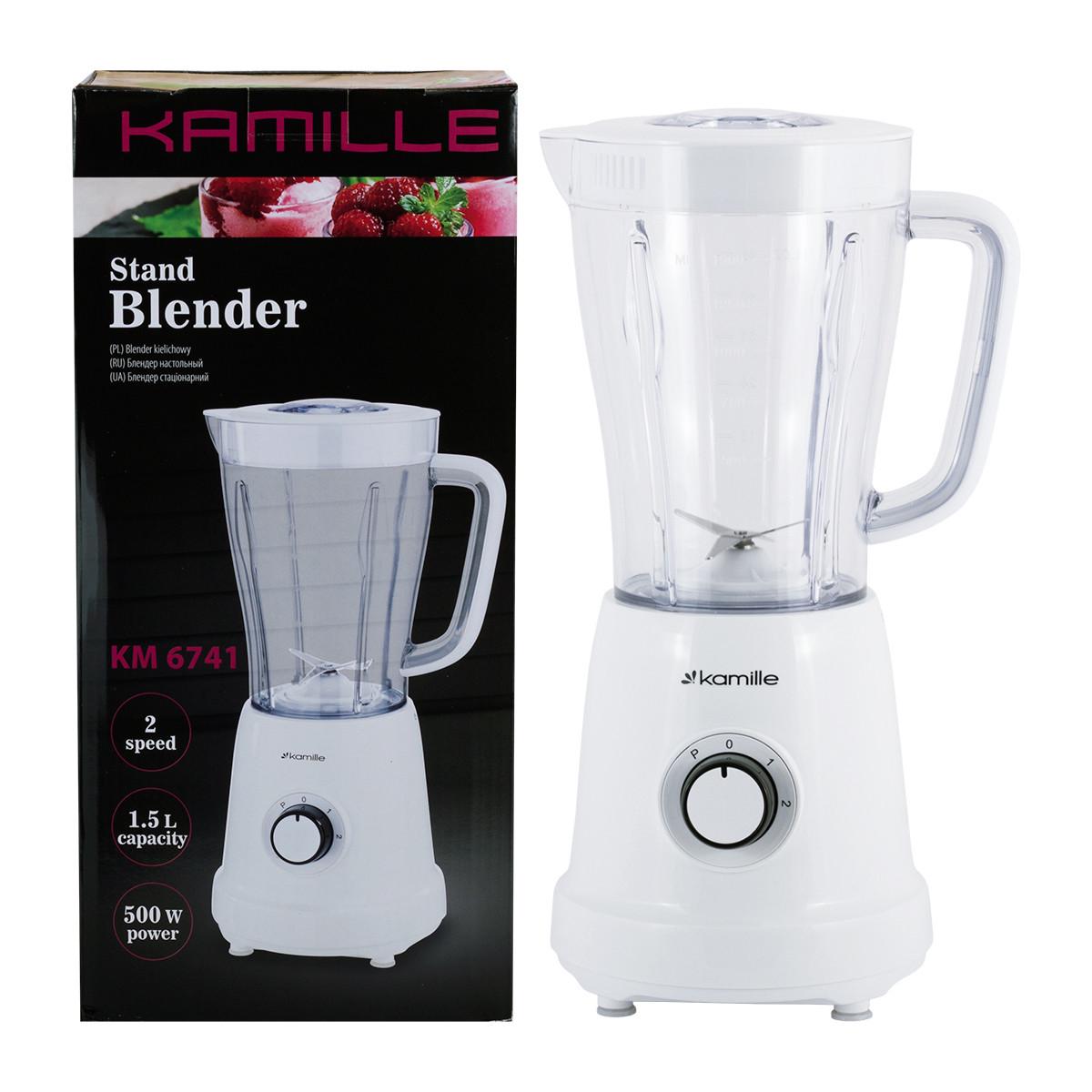 Блендер стационарный Kamille KM 6741 из полипропилена 500 W на 1,5 л Белый (106-84-6741)