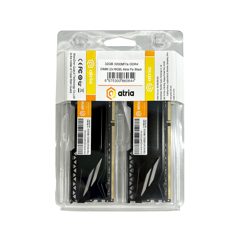 Оперативна пам'ять Atria Fly Black UAT43200CL18BK2/32 DDR4/32 Gb/3200 МГц для настільних ПК (586679) - фото 3