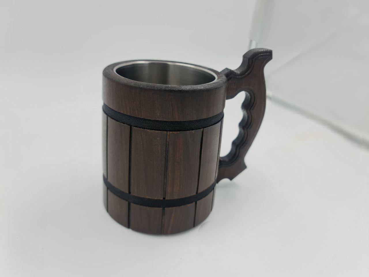 Кружка для пива из натурального дерева 0,5 л Коричневый (28409901) - фото 3 Кружка для пива из натурального дерева 0,5 л Коричневый (28409901) - фото 3